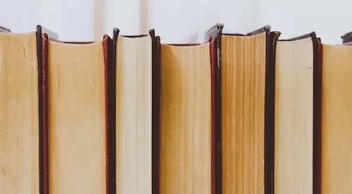 A row of books